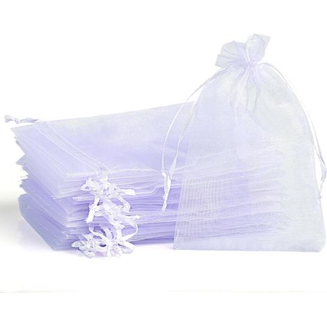 120 x Sachets Organza Blanc Sachets Cadeau Organza 7 x 9 cm, Blanc, 7 x 9 cm
