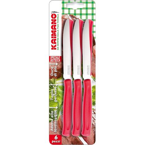 Kaimano KDN041806R Dinamik 6 Coltelli Bistecca Rosso (1/2)