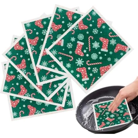 Torchons de Cuisine Noël 6 Pièces Chiffons D'Essuyage Absorbants (1/5)