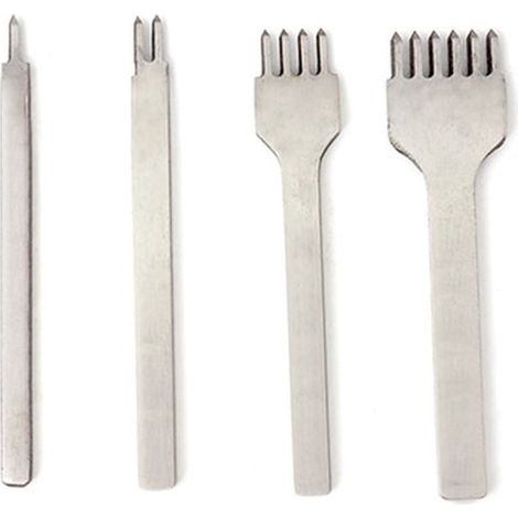 Luxuriöses Locherset aus Eisen – Lochen in Leder – Ahle – Ledernadeln – Lederverarbeitung – Locher – 4-teilig – 4 mm (1/5)