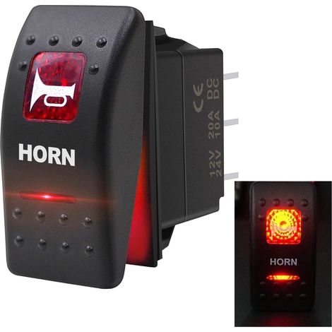 12V 20A 24V 10A interrupteur à bascule à bouton de klaxon lumière LED rouge interrupteur de haut-parleurs momentanés à 5 broches pour train de camion de barre de voiture A11625B-R (1/5)