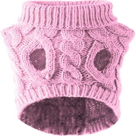 Chien pull gilet manteau chaud animal de compagnie doux tricot laine hiver pull tricoté au crochet manteau vêtements (1/5)