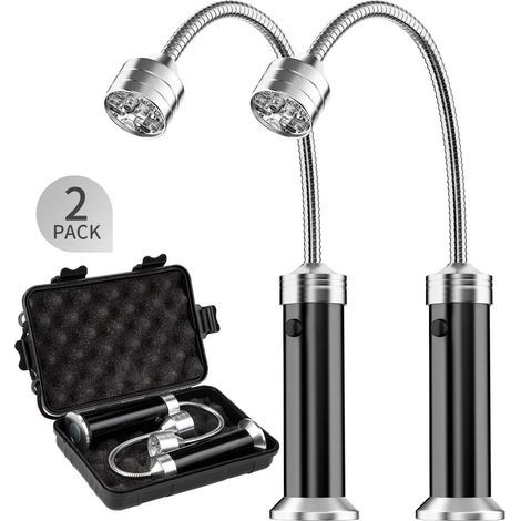 Grilllicht, magnetisches Grilllicht, Grilllichtset, Grillzubehör, batteriebetrieben, 360-Grad-Drehwinkel (2er-Pack, schwarz) (1/5)