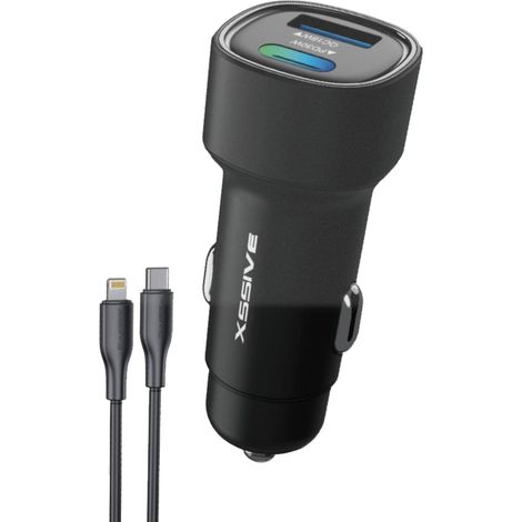 Schnelles Autoladegerät Ultra-Schnellladung für unterwegs mit USB-C zu 8-Pin Kabel 1m