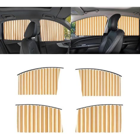 Set mit 4 verschiebbaren magnetischen Sonnenschutzblenden für die Seitenfenster des Autos: UV-Schutz, Babyschlaf, private Gespräche und Besprechungen (gold)