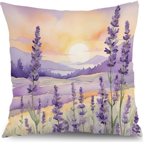 Housse de coussin fleurs feuilles vertes, décoration salon rustique,40×40cm (1/5)