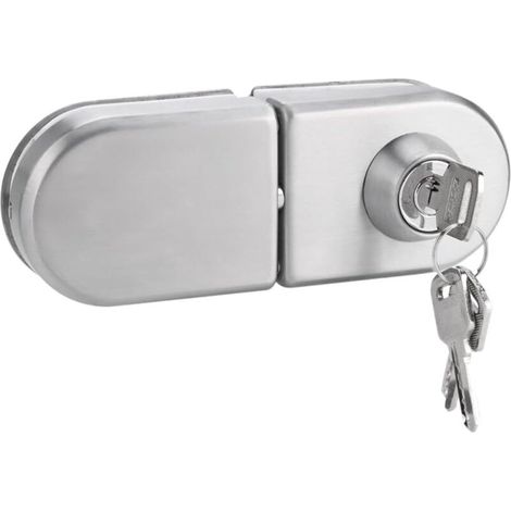 10 à 12mm Serrure de Porte en Verre, Serrure Vitrine Verre en Acier Inoxydable de avec clés pour salle de bain d'hôtel, Verrou Sans Percer