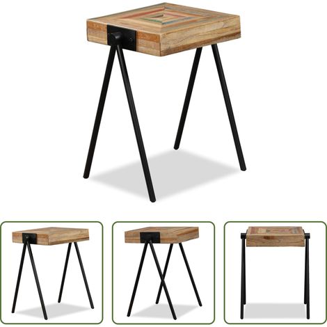 Table basse - Table d'appoint Teck massif de récupération (1/5)