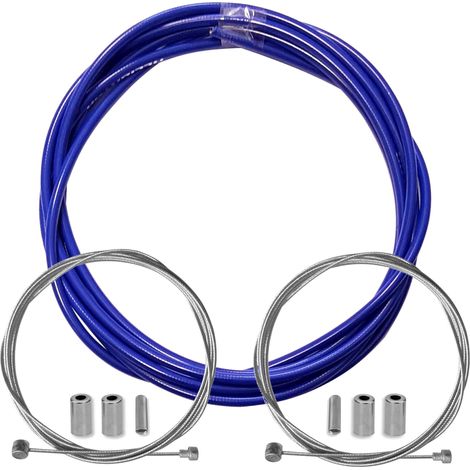 kit gaine frein bleu vélo avec câble embouts kit avant arrière compatible avec shimano sram cycle ville route vtt insert performance cable