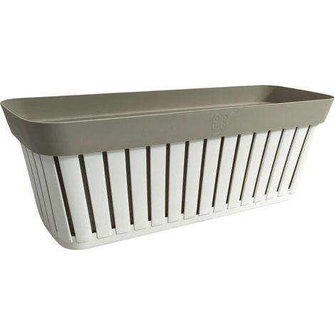 Balconetta Kreta 50 cm, extérieur en Plastique, jardinière de Balcon, Taupe Claire, 40 cm (1/5)
