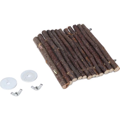 Hamac en bois suspendu pour hamster, cochon d'Inde et autres petits animaux - Lit semi-circulaire (1/5)