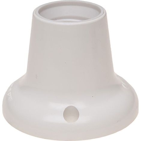 Solera – Douille E27 droite pour ampoule – Matériau plastique blanc – Dimensions 10cm hauteur, 6cm diamètre – 6511