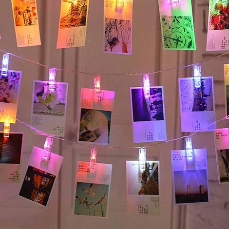 Guirlande Lumineuse 10 Clips Led Pour Suspendre Des Photos Multicolores (1/5)