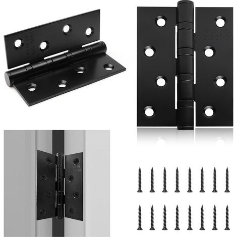 Bisagras de acero inoxidable para puertas, bisagras externas de alta resistencia con rodamientos de bolas, 100 x 76 x 13 mm, bisagras sólidas con tornillos, bisagras externas de acero inoxidable para (1/5)