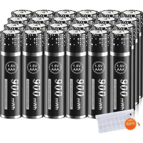 Batería recargable de iones de litio, compatible con mandos a distancia, carga rápida, 24 pilas AAA. (1/2)