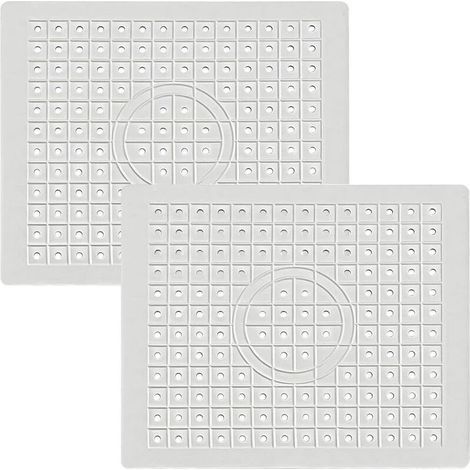 2 tapis fond évier caoutchouc 26×31 cm blanc, découpables, protection. (1/4)