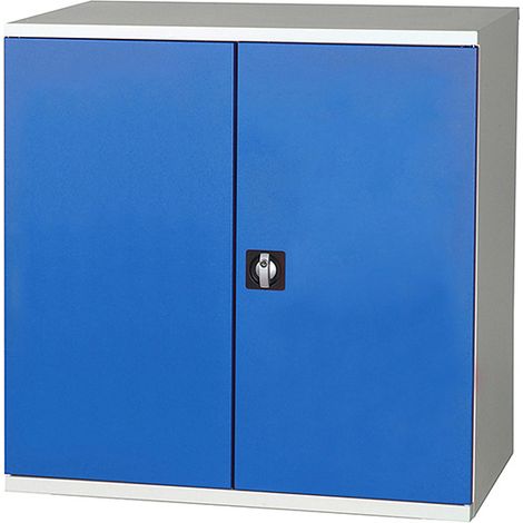 Armoire de rangement acier bleue - 2 étagères charge 150kg/niveau - Dim. 1000x1000x500mm - W030020003-GCBI (1/5)