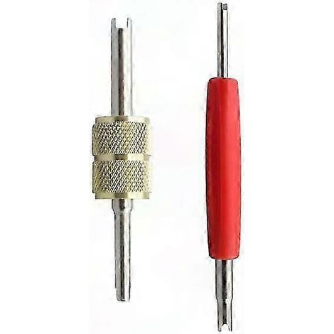 Clé démonte tige de valve double tête 6 pièces pour pneus vélo moto quad VTT, outil d'extraction de valve robuste et pratique, jeu de 6 accessoires de réparation. (1/5)