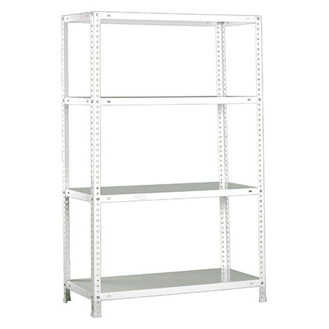 SimonRack Scaffale Portaoggetti, 1500x1100x300 mm, 4 Ripiani, Capacità di Carico e Punto di Flessione 90 kg, Metallo, Scaffale da Garage, Bianco - Comfort (1/3)