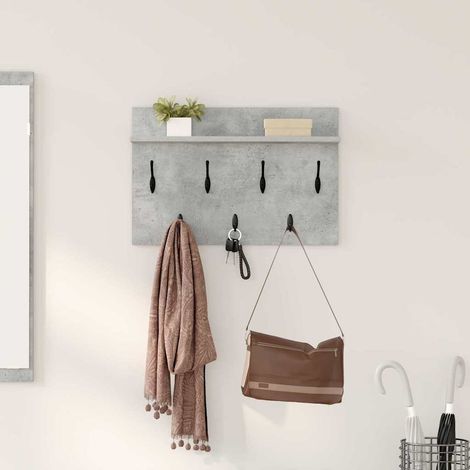 Wandmontierter nachttisch mit Regal Beton Grau 60 x 40 x 12 cm