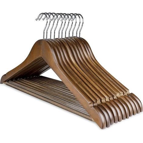 10 walnut coat racks with anti-slip grooves.