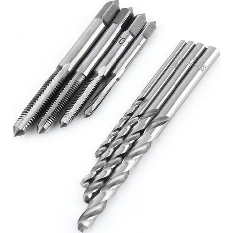 9-teiliges Gewindeschneid-Handwerkzeugset mit Gewindebohrern, T-förmigen Schraubenschlüsseln und Spiralbohrern (1/5)