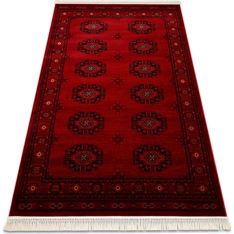 ORIENT 6871 tappeto bordeaux / nero Cornice, classico, ornamento, con frange red 150x230 cm