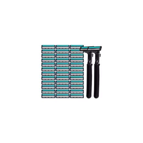 rasoir electriques hommes-Rasoir à 3 lames — Rasoir pour hommes avec lames à triple couche et cartouches