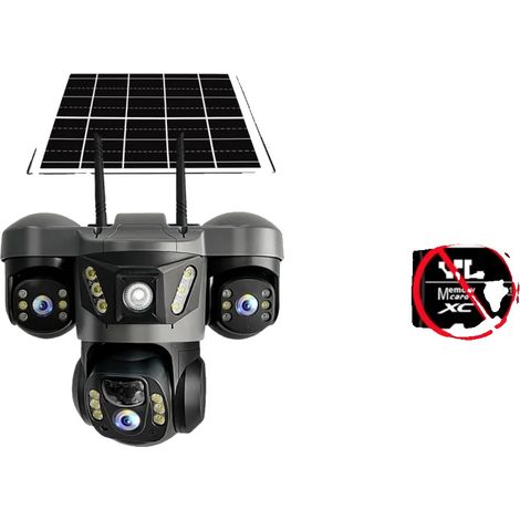Cámara de exterior, alimentada por energía solar, con alertas de movimiento inteligentes, CCTV Wi-Fi, no requiere tarjeta. (1/2)