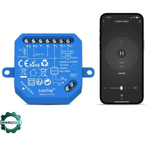 Manuzen - Module relais connecté pour volet roulant – 1 module (1/3)