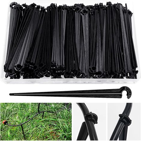 100 Pièces Piquets de Support de Tuyau D'irrigation, D'irrigation D'égouttement Support, Irriging Drip Support Stakes, pour Tube d'égouttement 4/7mm, pour Potagers, Jardins, Parterres (1/4)