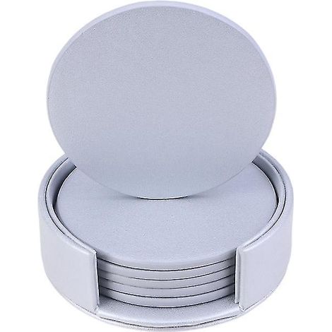 1 Set Becheruntersetzer aus PU-Leder (1/3)