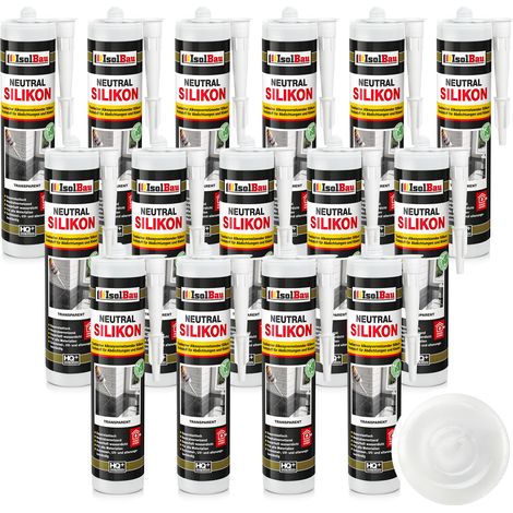 Neutralsilikon Naturstein Silikon Sanitär Marmor Inn/Auß 15 x 300ml Transparent (1/5)
