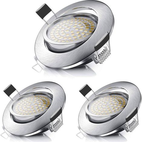 LED-Einbaustrahler, 5 W Einbau-Deckenleuchte (entspricht einer 50-W-Halogenlampe), warmweiß 3000 K, 470 lm, verstellbarer Strahler