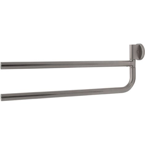 Inda - Handtuchhalter doppelt mit Gelenk One Nickel gebürstet L.37 cm