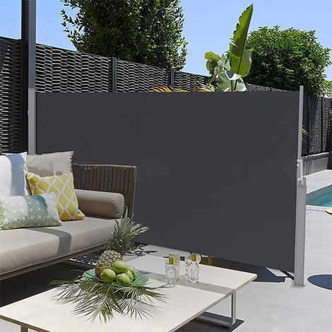 Grey 300x180cm Outdoor Retractable Privacy Side Awning