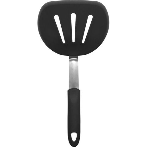 royaluxe – Flexibler Silikon-Crêpe-Spatel – Küchenspatel für Crêpes und Pfannkuchen – Silikon, Edelstahl, Schwarz, 30 cm (1/5)