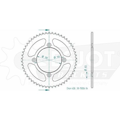 Couronne Acier TT Beta - 428 - 54 Dents - Similaire JTR798 - Made in Germany (1/2)