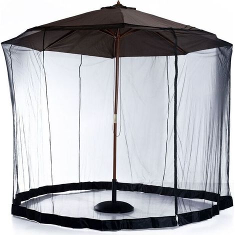 Mosquito net diameter 3m x height 2.3m, cylindrical mosquito net for parasol with zipper and black weight (1/5)