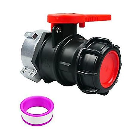Vanne pour conteneur IBC : vanne à bille robuste à filetage grossier de 2,95 pouces avec adaptateur et raccord de vidange pour réservoir de liquide