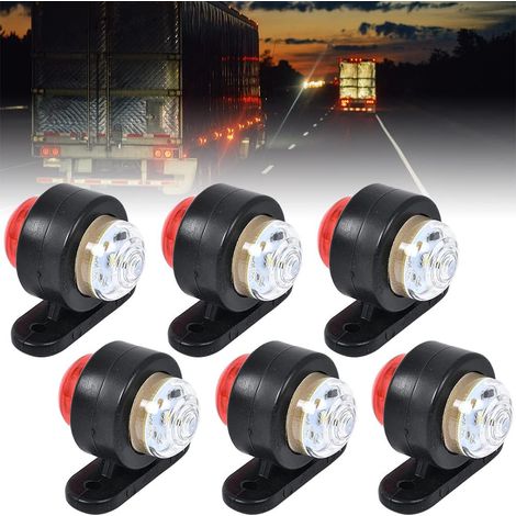 6 Pièces Feux de Gabarit LED, 12V /24V Feux de Position Latéraux, Feux de Position led Latéraux Remorque, Étanche LED Feux de Côté, Feux Latéraux pour Remorque, Camionnette, Bus, SUV, Caravane (1/5)