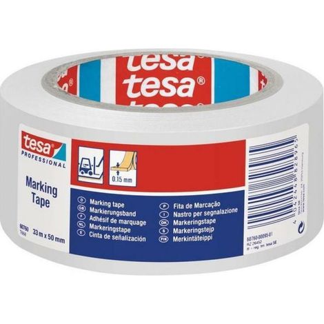 Nastro di segnalazione Tesa bianco 33 m x 50 mm