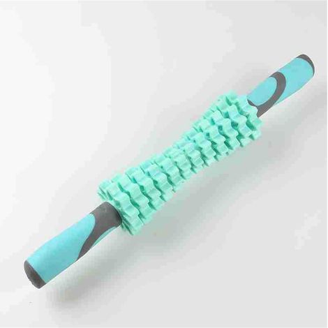 Bâton de massage à rouleau ABS pour le drainage des méridiens, outil portable de massage musculaire anti-cellulite, bleu, longueur 45 cm, largeur 5 cm (1/5)