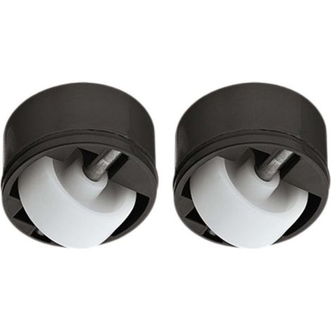 2er-Set Lenkrollen, 27 mm Durchmesser – Tragkraft 50 kg – 36 mm Befestigungsloch – Für weiche Böden – Strapazierfähiger Kunststoff (1/2)