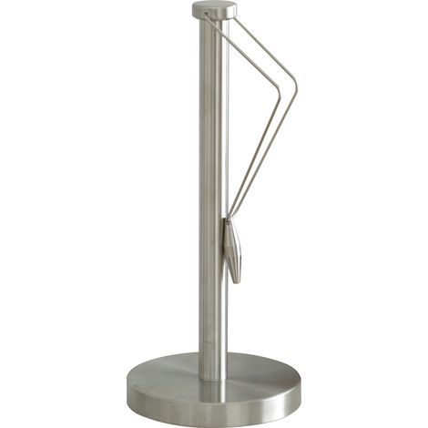 Porte-rouleau métallique en acier inoxydable, structure allongée, finition polie, support de papier pour cuisine et salon (1/5)