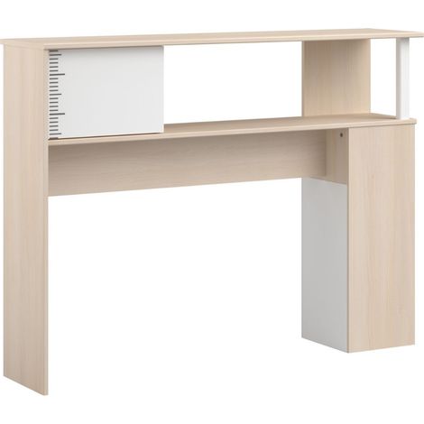 Tête de lit avec rangements aspect bois façade blanche sérigraphiée - CHARLINE (1/5)