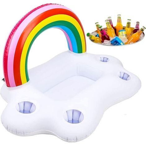 Porte Gobelet Gonflable Piscine,Bar Flottant pour Piscine,Bar Gonflable Piscine,Plateau Gonflable Piscine,Plateau Piscine Flottant,Dessous de Verre Gonflable pour Piscine (1/5)