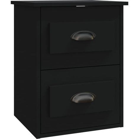 Comodino sospeso con due cassetti 41,5 x 36 x 53 cm multistrato nero DEC034315