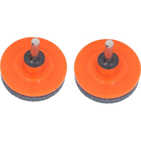 2 Pièces Affûteuse de Lame pour Tondeuse à Gazon en Acier Inoxydable Accessoire de Perceuse pour Jardin et Cour Orange