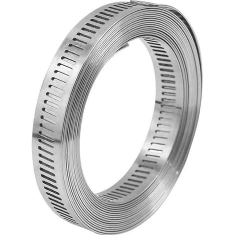 Abrazaderas de acero inoxidable de 3,5 metros, paquete de 12 unidades, aptas para mangueras de jardín y de lavadora. (1 juego) (1/5)